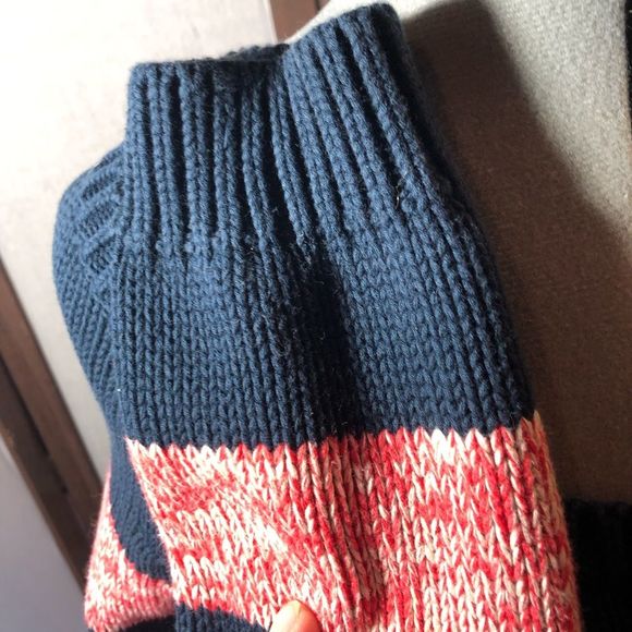 American Eagle navy and white/ red 100% cotton sweater sz XLarge/wide scoop neck - Picture 11 of 16